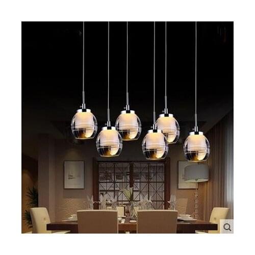 LED 16W-20W Acrylic Round Three Creative Restaurant Sitting Room Bedroom Long Suspension Wire Chandelier 110-240V