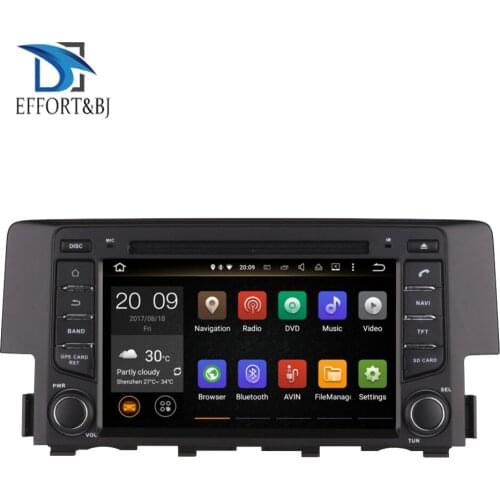 Android 9.0 Octa Core 4GB RAM CAR DVD Multimedia Player GPS Navigation Bluetooth For Honda Civic 2016-2020Head Unit Radio Stereo