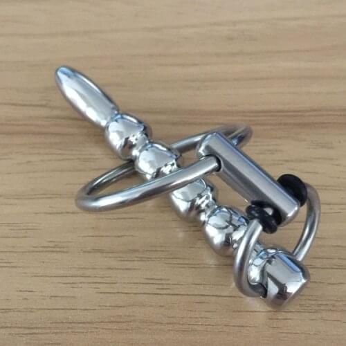 BDSM male female urethral dilator stimulus guide tube plug offbeat toys CB6000S lock chaste chastity belt