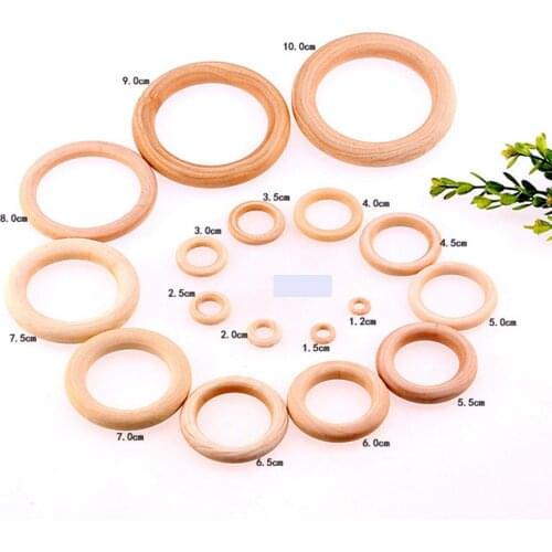 17 size fine quality Natural Wood teething beads Wooden Ring Children Kids DIY wooden Jewelry Making Crafts