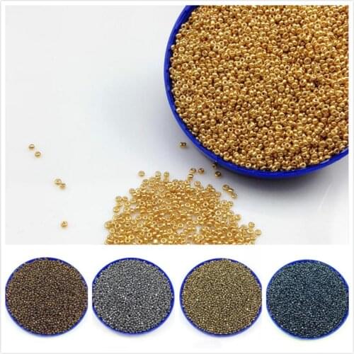 1000pcs 2mm Czech Glass Seed beads Charm Round Metal Color Opaque Jewelry Making Craft DIY Accessories Bracelet Earring Findings