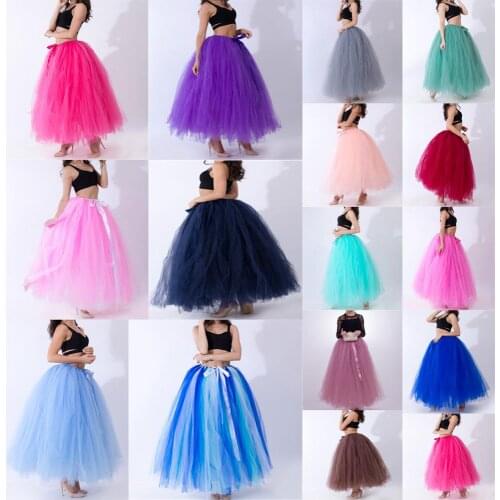 HONGFUYU Hoopless Long Petticoat Wedding Crinoline Ball Gown Underskirt Layers Tulle Skirt Woman Adult Tutu Bridal Accessories