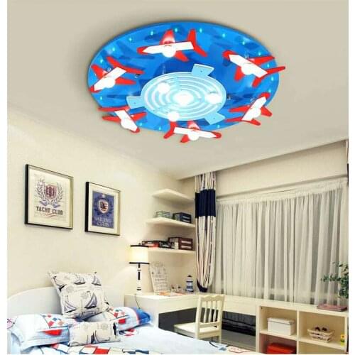 Childrens bedroom lights LED ceiling lamp modern creative cartoon dream aircraft lights blue pink ceiling light ZA98529