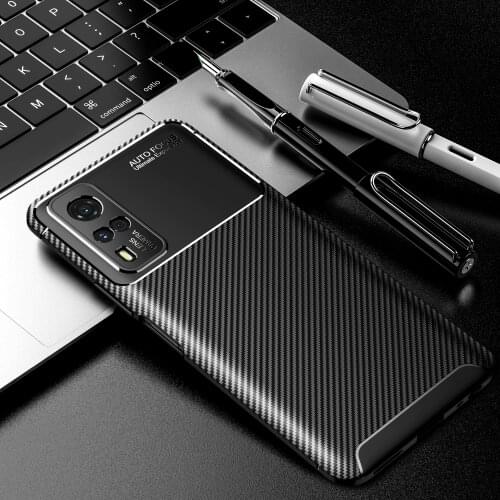 For VIVO Y31 2021 Case V2036 carbon fiber armor shockproof protective coque For vivo Y31 Y 31 vivoY31 2021 6.58" funda capa