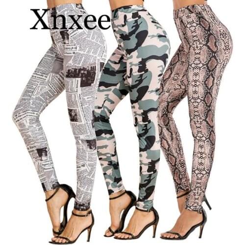 Stretch Printing High Waist Sports Workout Flexible Pants Female Fitness Casual Leggings