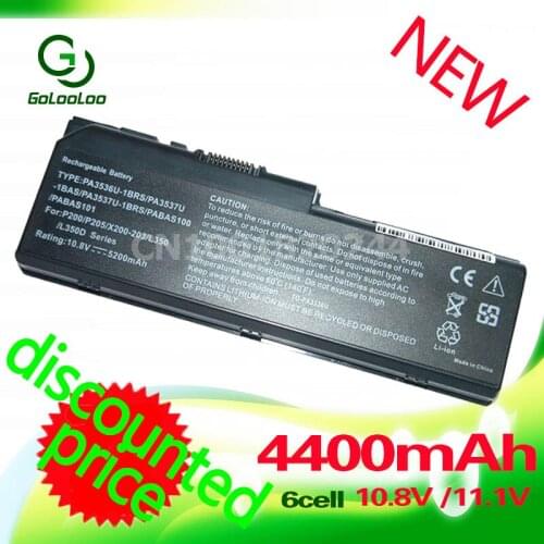 Golooloo 4400MaH Battery for toshiba Equium L350D P200 Satellite Pro L350 L355 L350D L355D P200 P200D PA3537U-1B PA3536U-1BRS