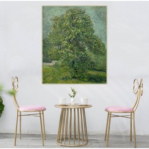 Holover Canvas Oil Painting Van Gogh"Chestnut Tree in Blossom"Colorism Expressionism Aesthetic Wall Art Home Room Decoration
