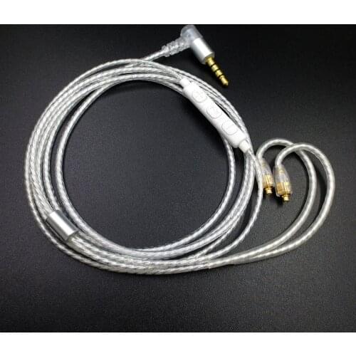 ZSFS Silver plated mic MMCX Cable For Shure se215 se315 se425 se535 Se846 ue900 W40 W60 W80 es10 es20 es30 es50 es60 Earphone