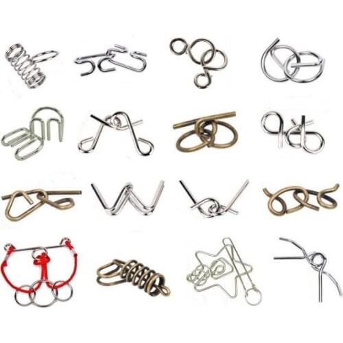 Classic Metal Puzzle Magic Brain Teaser Mind Rings Puzzles Game Toys for Adults Kids