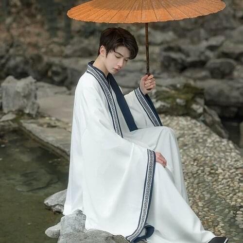 2021 Summer Mens Hanfu Costume Cosplay Chinese Traditional Dance Clothing Boy Male Chinese Ancient Robe Dance Folk Clothes