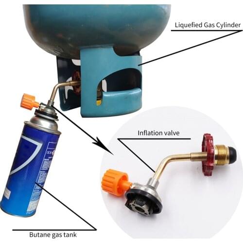 Outdoor Gas Tank Inflation Valve Cylinder Gas Inflate Kit Quick Connect Tank Refill Adapter for Camping Hiking Gas Tank Tool