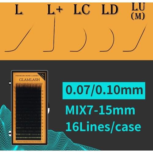 Mink Eyelashes Makeup Maquiagem L L+ LC LD LU M Curl 7~15mm Mix 16 rows/case Mink Eyelash Extension Magnetic Eyelashes Cilios