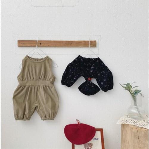 2021 new cotton boys girls 2 pcs set autumn cotton shirt+overalls cool soft babys suit