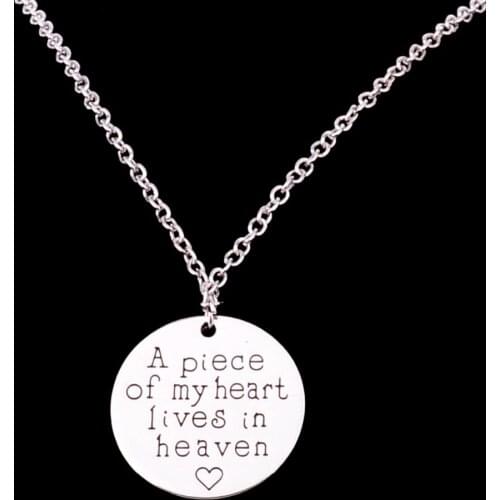 New Arrival A Piece Of My Heart Pendant Necklace Remembrance Memorial Charm Jewelry Women Family Love Gift Christmas Choker Hot