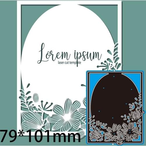New Metal Cutting Dies Scrapbooking Flower Rectangle DIY Album Paper Craft Embossing Stencil Decoration 79*101mm