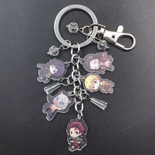 Demon Slayer Handmade Original Anime Key Ring Korean Style Acrylic Cartoon Keychain Boy Girl Women Birthday Jewelry Present