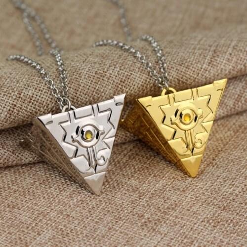 3D Pyramid Egyptian Eye Of Horus Pendant Necklace Hot Anime Yu-Gi-Oh Millenium Puzzle Theme Jewelry 2 Colors Available