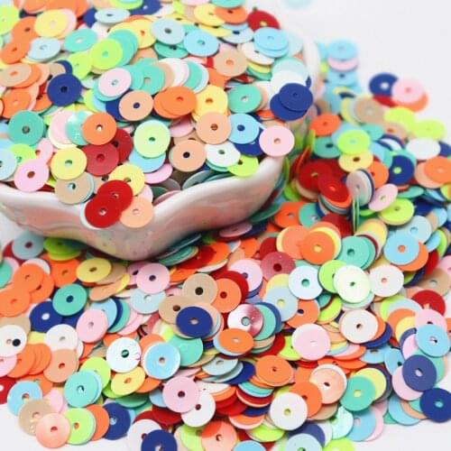 Paillettes Flat Round Solid Sequins 6mm Pvc Slice Sequin for DIY Wedding Craft Garment Sewing Accessories Lentejuelas 10g