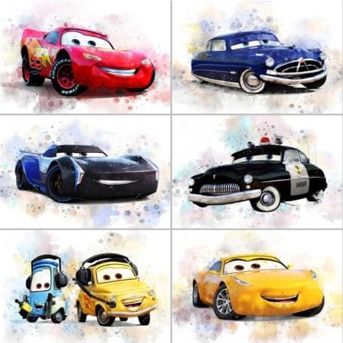 Disney Pixar Cars Movie Canvas Painting Posters and Cartoon Lightning McQueen Print Cuadros Wall Art Picture for Kids Room Decor