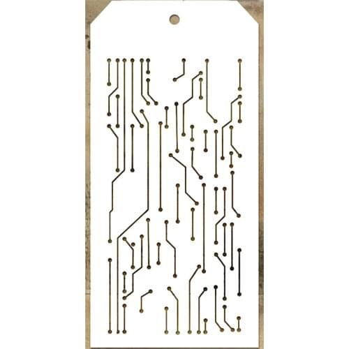 2021 New Label Tag Plastic Stencil For DIY Making Circuit Board Pattern Background Scrapbooking Card No Metal Cutting Dies Stamp