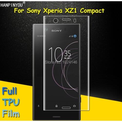 Full Coverage Clear Soft TPU Film Screen Protector For Sony Xperia XZ1 Compact 4.6" Cover Curved Parts (Not Tempered Glass)