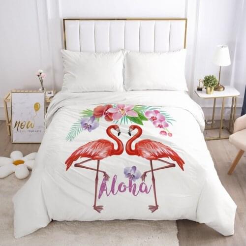 Bedding Duvet Cover Comforter/Quilt/Blanket Case With Zipper Queen King Europe Russia 200x200/220*240 Nordic Flower Flamingo