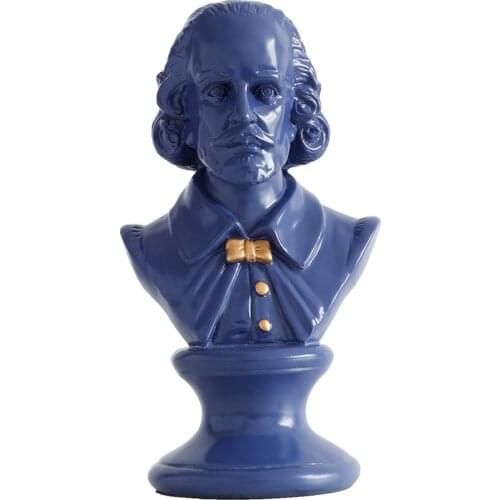 NORDIC SIMPLE WOLFGANG AMADEUS MOZART WILLIAM SHAKESPEARE BUST STATUE FIGURINE RESIN ART&CRAFT HOME DECORATION OFFICE R2637