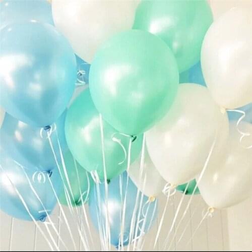 20pcs Mint Green Balloons and white latex balloon 10inch mint Blue Party Supplies Wedding Decoration birthday Party toy