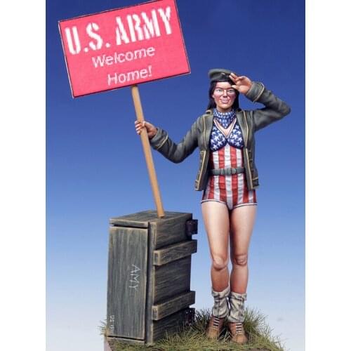 1/24 ancient stand woman Welcome Home Resin figure Model kits Miniature gk Unassembly Unpainted