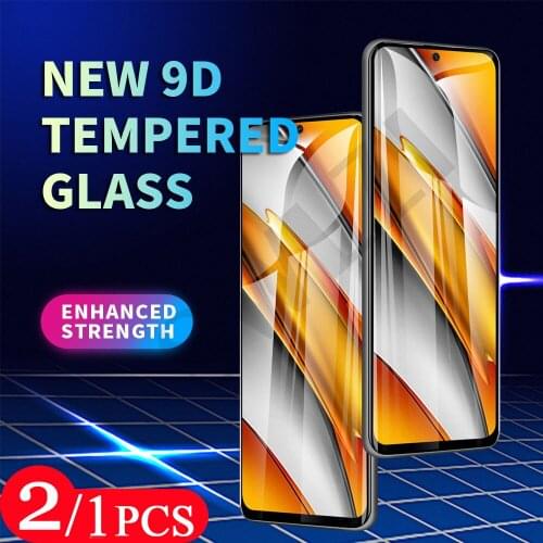 2-1pcs 9H for Xiaomi POCO M2 M3 X2 X3 C3 F2 pro F3 GT Tempered glass xiaomi pocophone F1 phone screen protector protective film