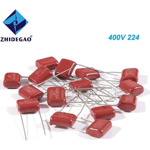 ZHIDEGAO 20PCS 400V224J 0.22UF 220NF 400V 224J 224 CBB P10 Polypropylene film capacitor