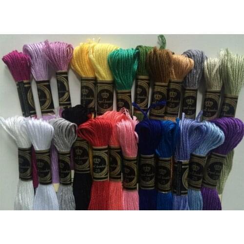 24Skeins 8.7-Yard Multi-color Cotton Cross Stitch Floss Embroidery Threads Floss Sewing Threads