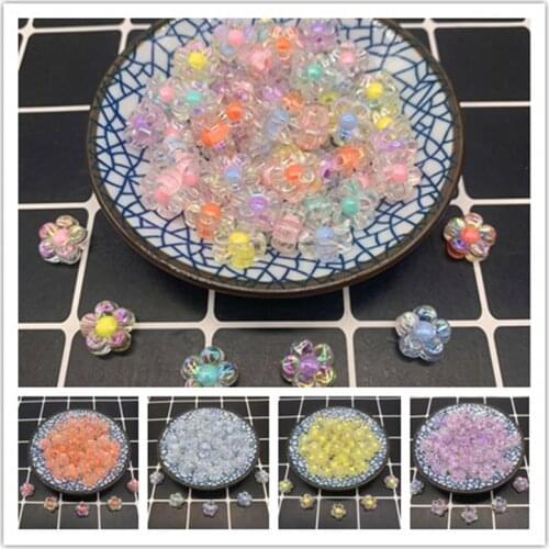 30Pcs/Lot 12mm Acrylic Spaced Beads Transparent Flower Shape Beads For DIY Necklace Earrings Jewelry Accessories