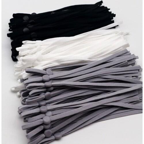 50 Pieces of 15CM Black and White Mask Elastic Band Nylon Elastic Rope Hand Sewing Accessories Adjustable Mask Ear Rope Material