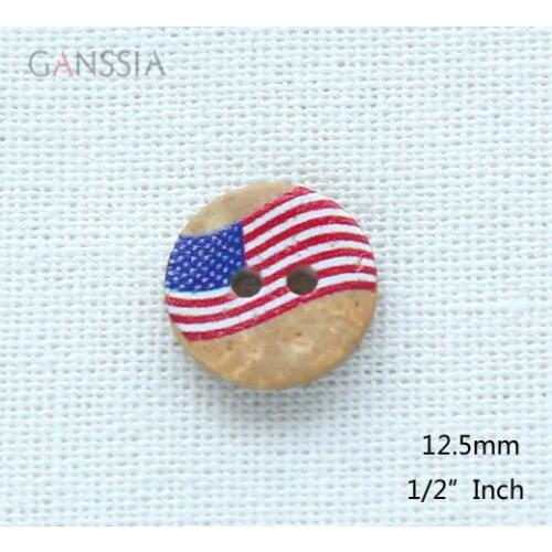 50pcs/lot Size:12.5mm Wooden Buttons DIY Handwork Round Button for Skirt Scrapbook Clothing Sewing Crafts(SS-2405)