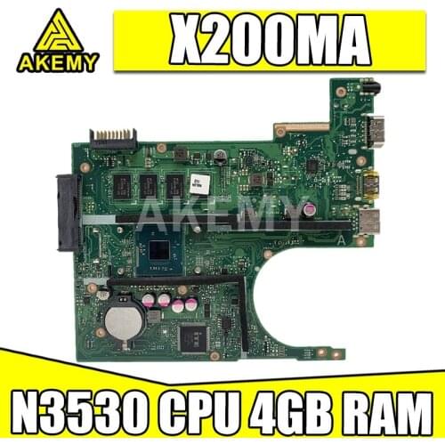 90NB04U1-R00201 X200MA Laptop Motherboard For ASUS F200M X200MA Mainboard N3530 CPU 4GB RAM