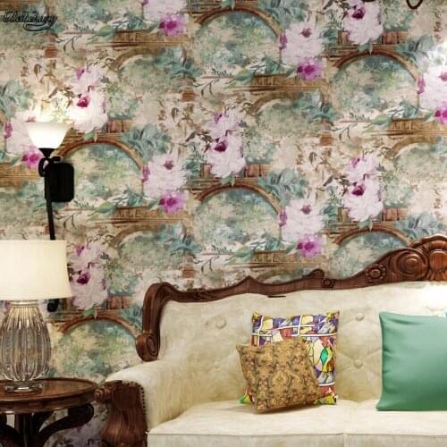 Beibehang American Village Retro Ink Ink Painting Nonwovens Wallpaper Warmer Bedroom Living Room TV Sofa Background Wall