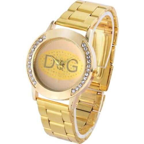 Reloj mujer New Fashion Watch Womens Quartz Watches relogio feminino Men Golden Stainless Steel Band Wristwatch zegarki meskie