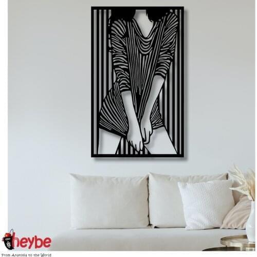Wooden Wall Art Decoration Sexy Woman Portrait Love Black Color Striped Modern Nature Home Office Living Room Bedroom Kitchen New Quality Gift Ideas Creative Stylish Adornment Beautiful Cute Picture Souvenir Luxury