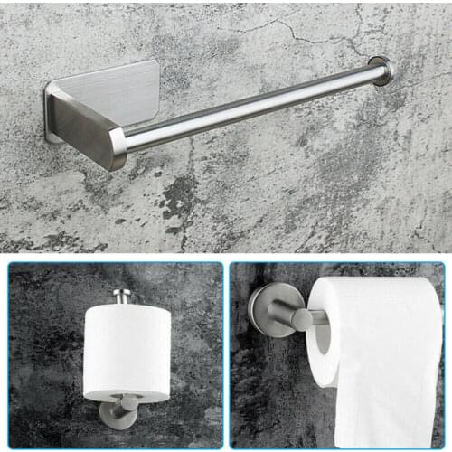 Stainless Steel Double Toilet Paper Holder Towel Roll Tissue Rack Storage Shelf Storage Holders