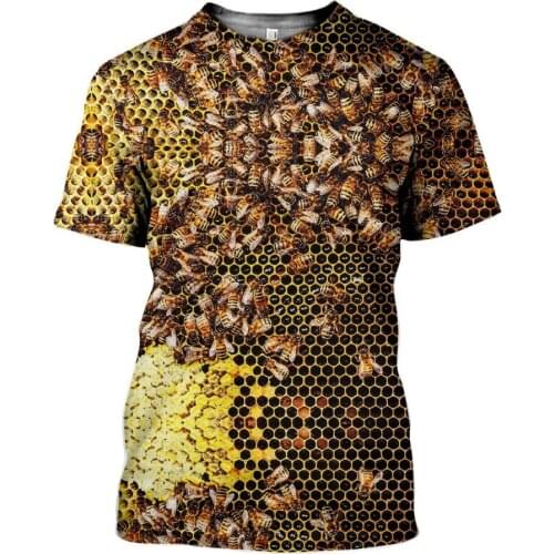 2021 Summer T-shirt New Fashion Insect Bee 3D Printed Men/Women Tops O-Neck Casual Harajuku Home/Street Wear Short Sleeve Tee