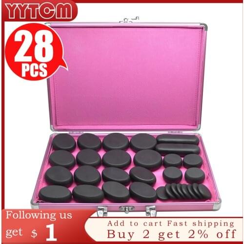 Hot Stone Massage Set Heater Box Relieve Stress Back Pain Health Care Acupressure Lava Basalt Stones for Healthcare