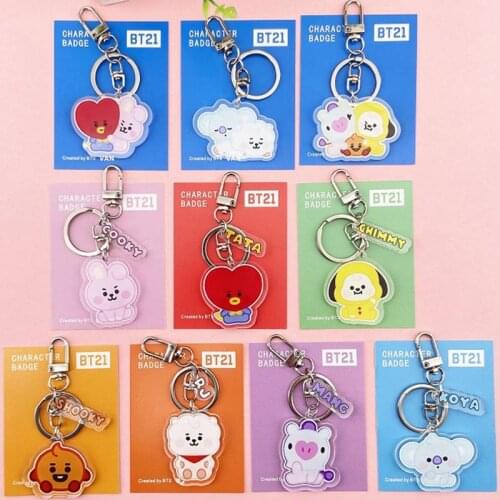 2021 NEW Cute cartoon Decorative Keychains Boy girl Gift Kawaii Key Rings Acrylic Keyring Birthday gifts for friends classmates