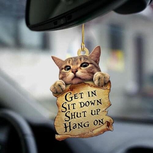 New Dog Cat Car Hanging Ornaments Creative 3D Puppy Dog Acrylic Hang Pendants Decorations for Auto Car Home Decor Pendant