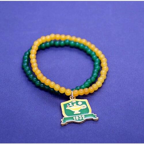 New Popular Blue Yellow Beaded Greek Letters Sorority Founder 1932 Chi Eta Phi Bracelets Bangles