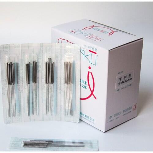 New 500pcs disposable sterile acupuncture needle flat handle beauty body acupuncture point massage needle with tube