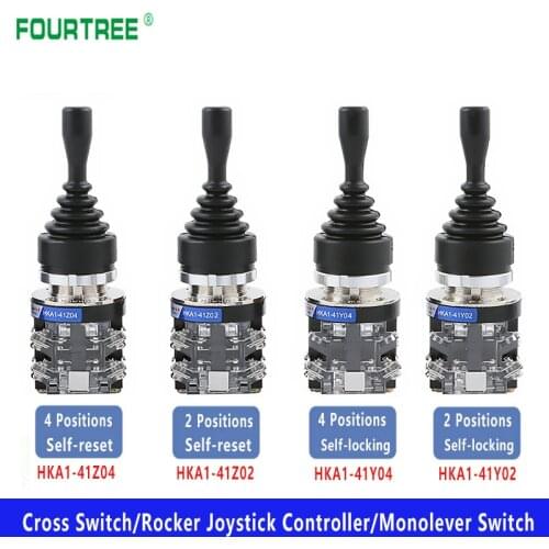 Monolever Rocker Cross Switch Joystick Switch Momentary 2/4 Positions 2NO 4NO Self-reset Self-locking 30mm HKA1 Series