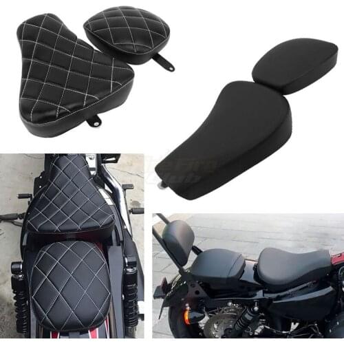 Motorcycle Seat Cushion For Harley Sportster 48 1200 883 72 2010-2015 Driver Seat Cover Rear Passenger Leather Pillow Pad