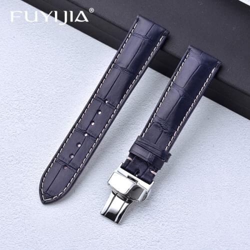 Handmade Strap Custom Crocodile Skin Watch Band Butterfly Buckle Genuine Leather Belt 18MM 19MM 20MM 21MM Alligator Watchbands