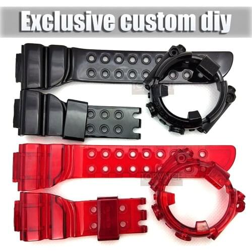 NEW Black Red for DW8200 Bezel Ice Green Watchband Strap Watch Cover Bracelet Silicone Replacement DW8200 Strap Wholesale